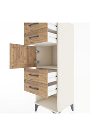 Hyperion Dolap Tek Raflı 4 Çekmeceli Tek Kapaklı 44x44x134