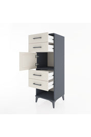 Hyperion Dolap Tek Raflı 4 Çekmeceli Tek Kapaklı 44x44x134 Antrasit-Aytaşı