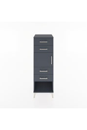 Hyperion Dolap Tek Raflı 4 Çekmeceli Tek Kapaklı 44x44x134 Antrasit-Antrasit