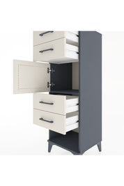 Hyperion Dolap Tek Raflı 4 Çekmeceli Tek Kapaklı 44x44x134 Antrasit-Aytaşı