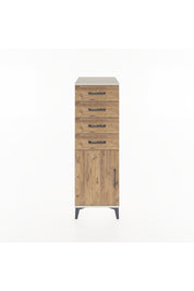 Hyperion Dolap Tek Raflı 4 Çekmeceli Tek Kapaklı 44x44x134 Aytaşı-Çam