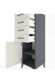 Hyperion Dolap Tek Raflı 4 Çekmeceli Tek Kapaklı 44x44x134 Antrasit-Aytaşı