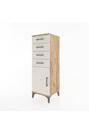 Hyperion Dolap Tek Raflı 4 Çekmeceli Tek Kapaklı 44x44x134 Çam-Aytaşı