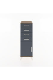 Hyperion Dolap Tek Raflı 4 Çekmeceli Tek Kapaklı 44x44x134 Çam-Antrasit