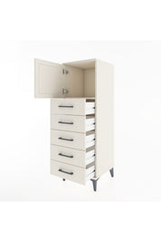Hyperion Dolap Tek Raflı 5 Çekmeceli Tek Kapaklı 44x44x134 Aytaşı-Aytaşı