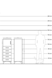 Hyperion Dolap Tek Raflı 5 Çekmeceli Tek Kapaklı 44x44x134 Aytaşı-Aytaşı