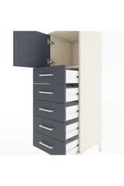 Hyperion Dolap Tek Raflı 5 Çekmeceli Tek Kapaklı 44x44x134 Aytaşı-Antrasit