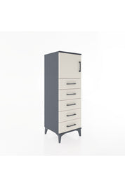 Hyperion Dolap Tek Raflı 5 Çekmeceli Tek Kapaklı 44x44x134 Antrasit-Aytaşı