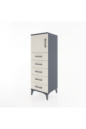 Hyperion Dolap Tek Raflı 5 Çekmeceli Tek Kapaklı 44x44x134 Antrasit-Aytaşı