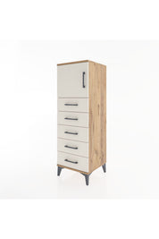 Hyperion Dolap Tek Raflı 5 Çekmeceli Tek Kapaklı 44x44x134 Çam-Aytaşı