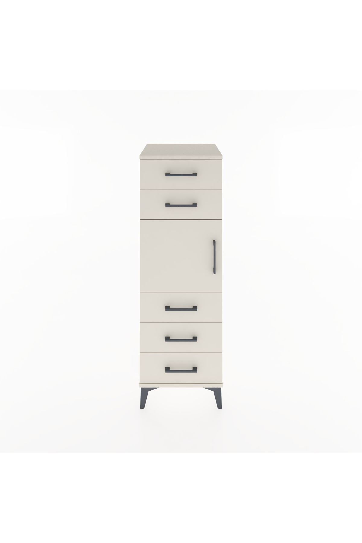 Hyperion Dolap Tek Raflı 5 Çekmeceli Tek Kapaklı 44x44x134 Aytaşı-Aytaşı