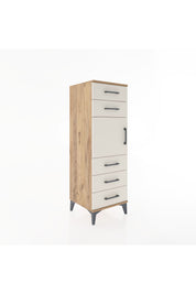 Hyperion Dolap Tek Raflı 5 Çekmeceli Tek Kapaklı 44x44x134 Çam-Aytaşı