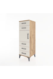 Hyperion Dolap Tek Raflı 5 Çekmeceli Tek Kapaklı 44x44x134 Çam-Aytaşı