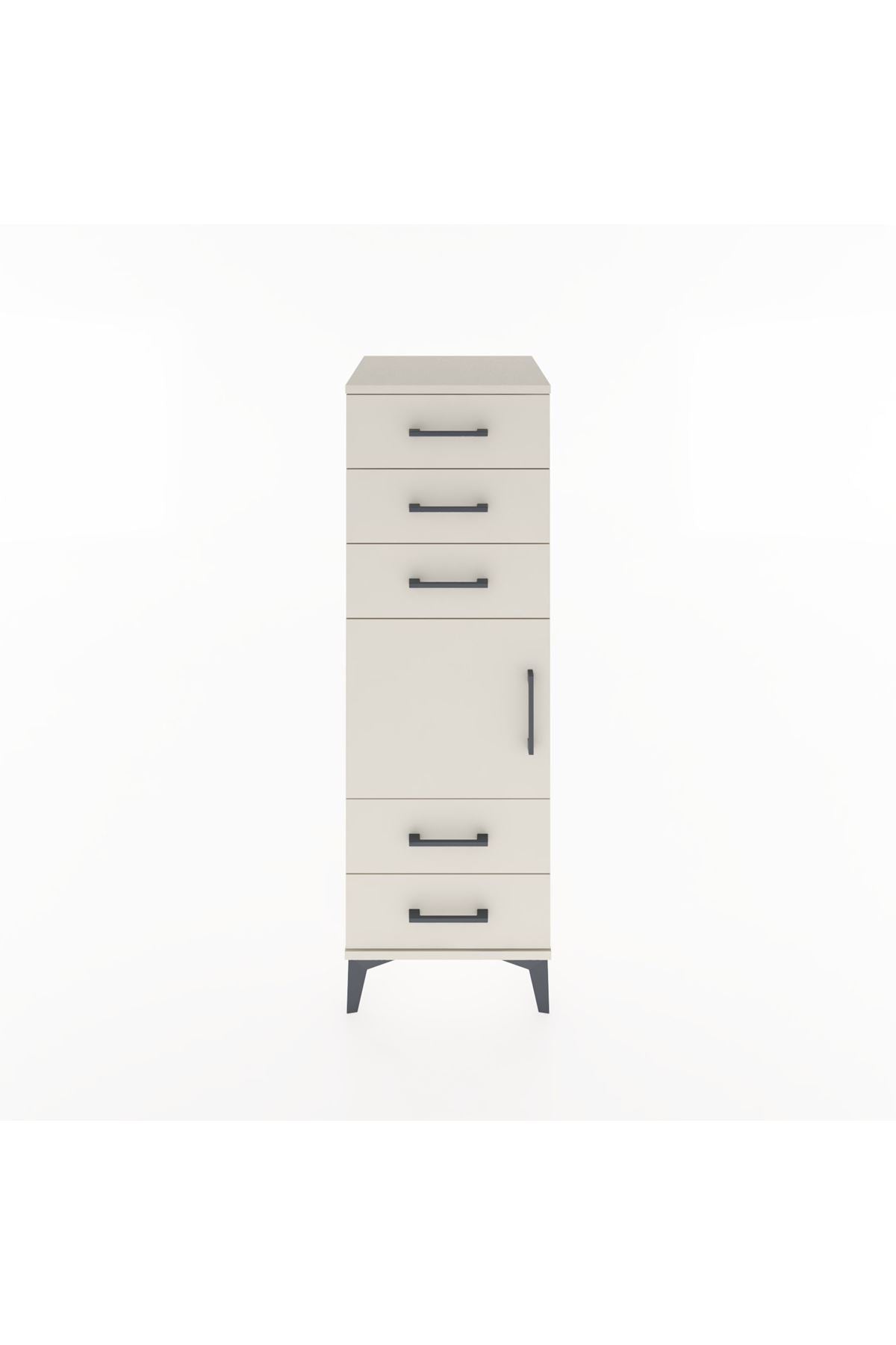 Hyperion Dolap Tek Raflı 5 Çekmeceli Tek Kapaklı 44x44x134 Aytaşı-Aytaşı