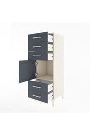 Hyperion Dolap Tek Raflı 5 Çekmeceli Tek Kapaklı 44x44x134 Aytaşı-Antrasit