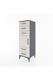 Hyperion Dolap Tek Raflı 5 Çekmeceli Tek Kapaklı 44x44x134 Antrasit-Aytaşı