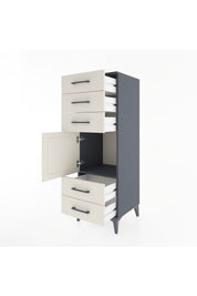Hyperion Dolap Tek Raflı 5 Çekmeceli Tek Kapaklı 44x44x134 Antrasit-Aytaşı