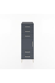 Hyperion Dolap Tek Raflı 5 Çekmeceli Tek Kapaklı 44x44x134 Antrasit-Antrasit