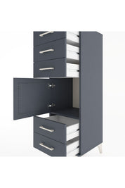 Hyperion Dolap Tek Raflı 5 Çekmeceli Tek Kapaklı 44x44x134 Antrasit-Antrasit