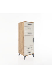 Hyperion Dolap Tek Raflı 5 Çekmeceli Tek Kapaklı 44x44x134 Çam-Aytaşı