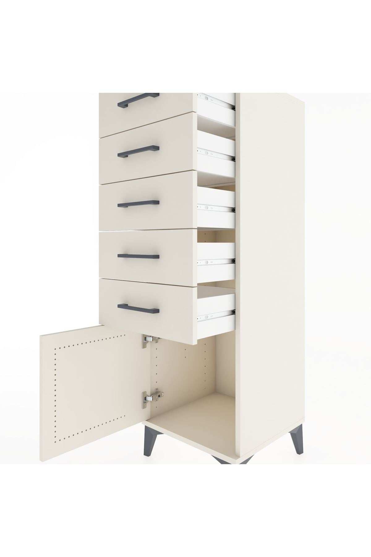 Hyperion Dolap 5 Çekmeceli Tek Kapaklı 44x44x134 - S49M067V1B