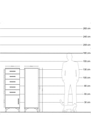 Hyperion Dolap 5 Çekmeceli Tek Kapaklı 44x44x134 Çam-Antrasit