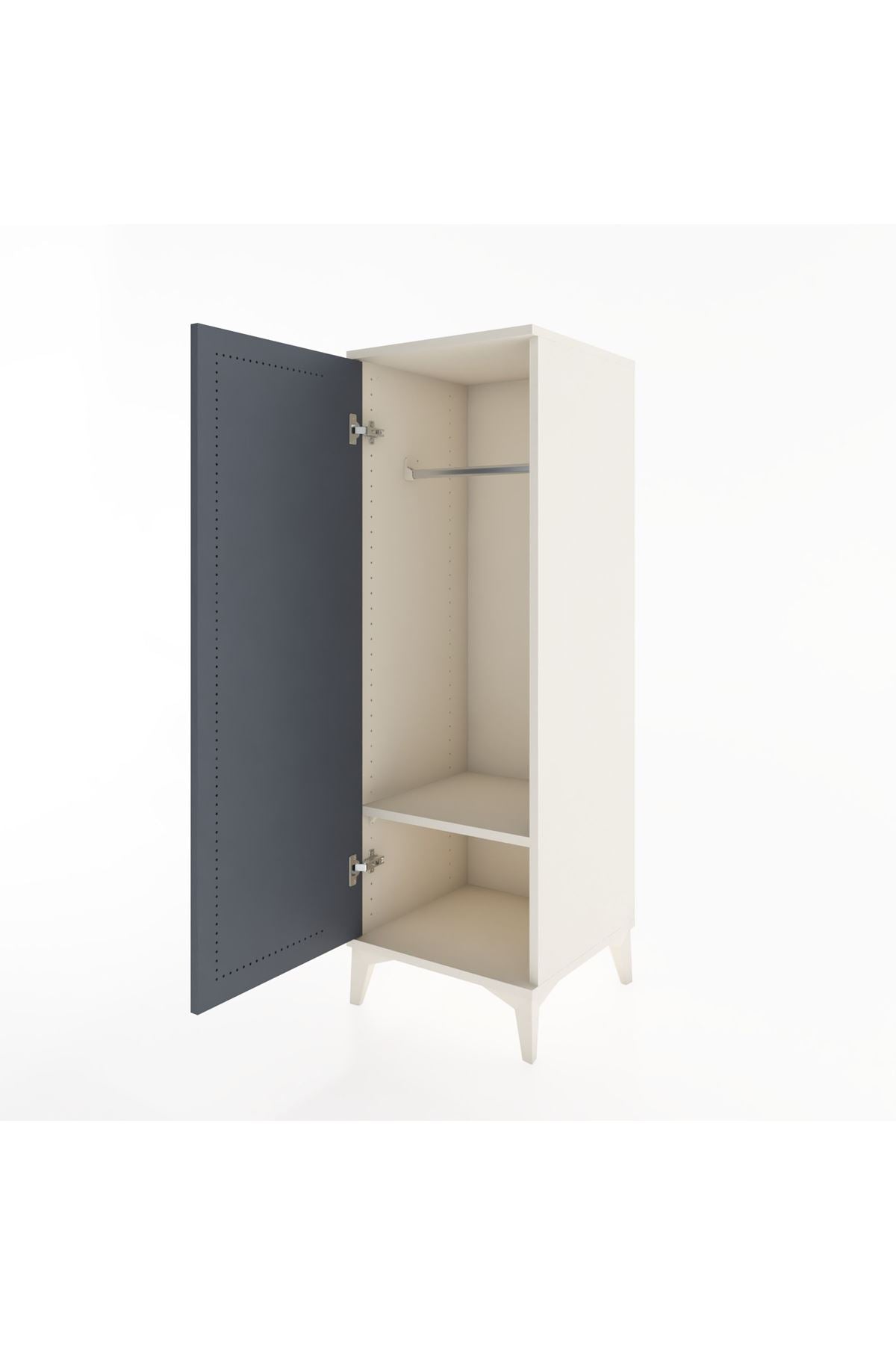 Hyperion Dolap Tek Raflı Tek Kapaklı Tek Askılı 44x44x134 Aytaşı-Antrasit