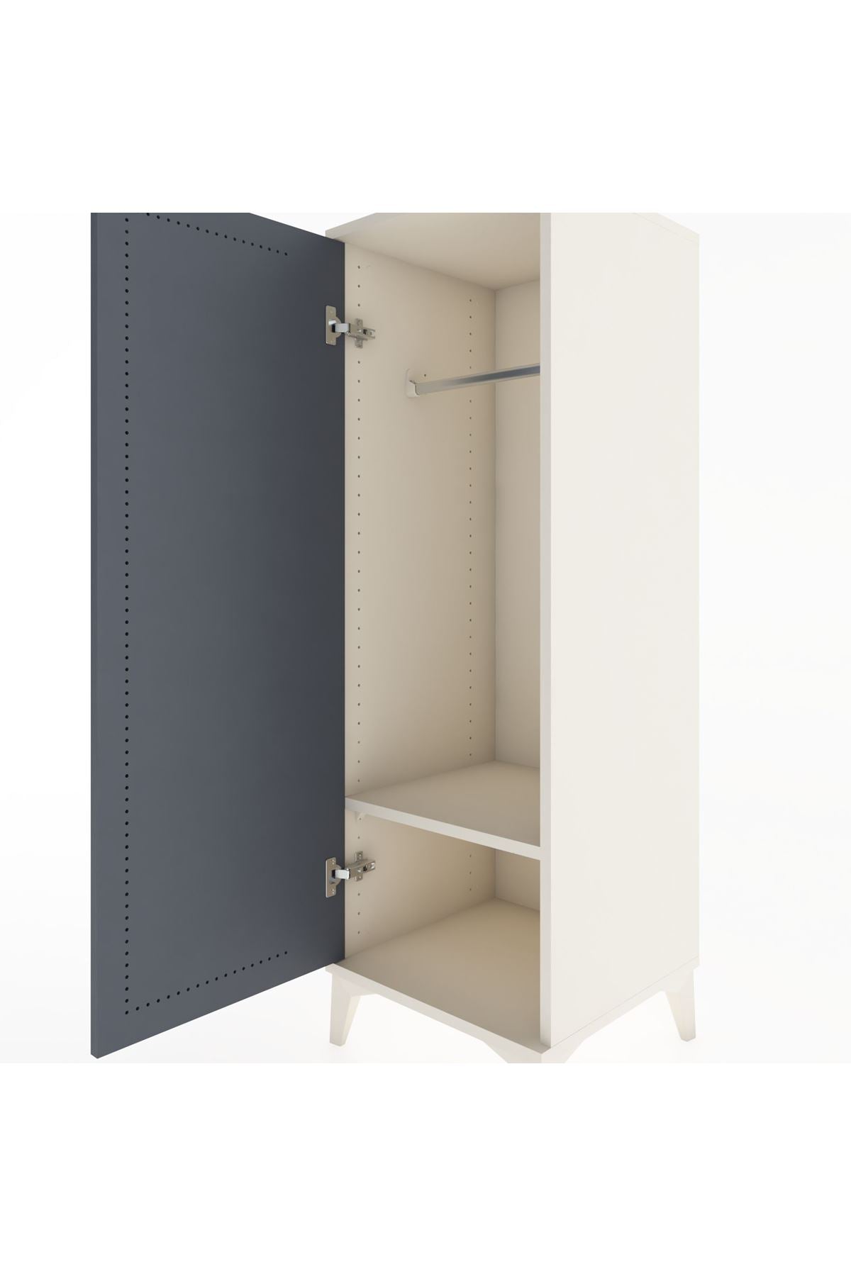 Hyperion Dolap Tek Raflı Tek Kapaklı Tek Askılı 44x44x134 Aytaşı-Antrasit