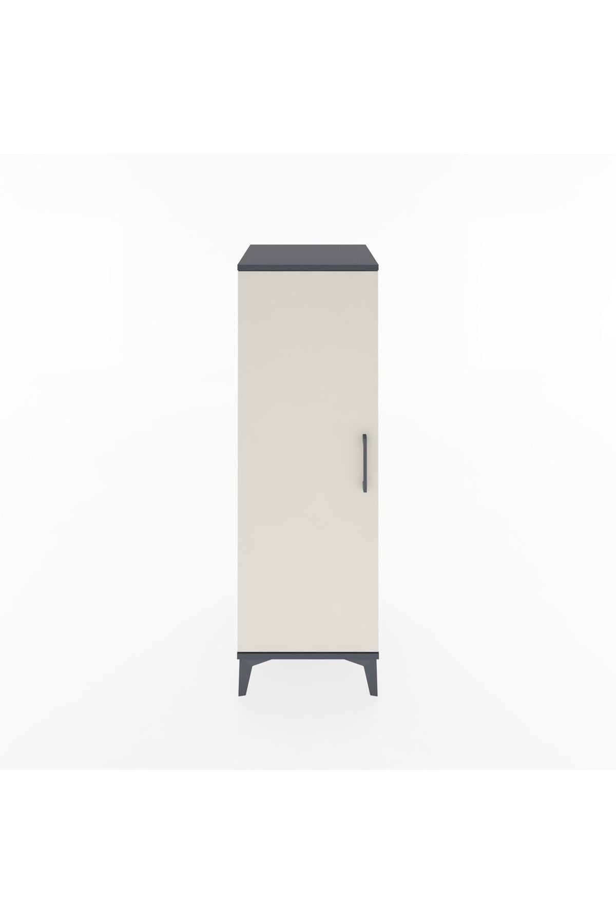 Hyperion Dolap Tek Raflı Tek Kapaklı Tek Askılı 44x44x134 Antrasit-Aytaşı