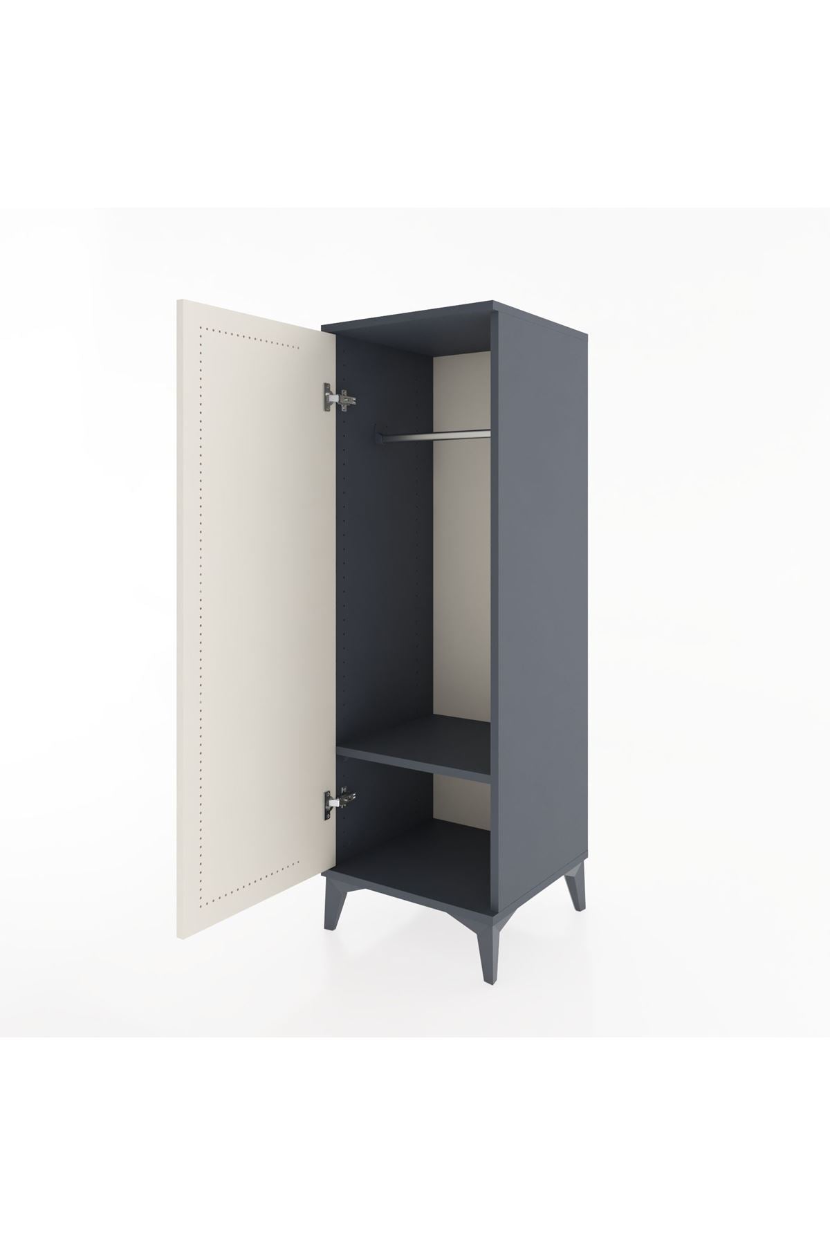 Hyperion Dolap Tek Raflı Tek Kapaklı Tek Askılı 44x44x134 Antrasit-Aytaşı