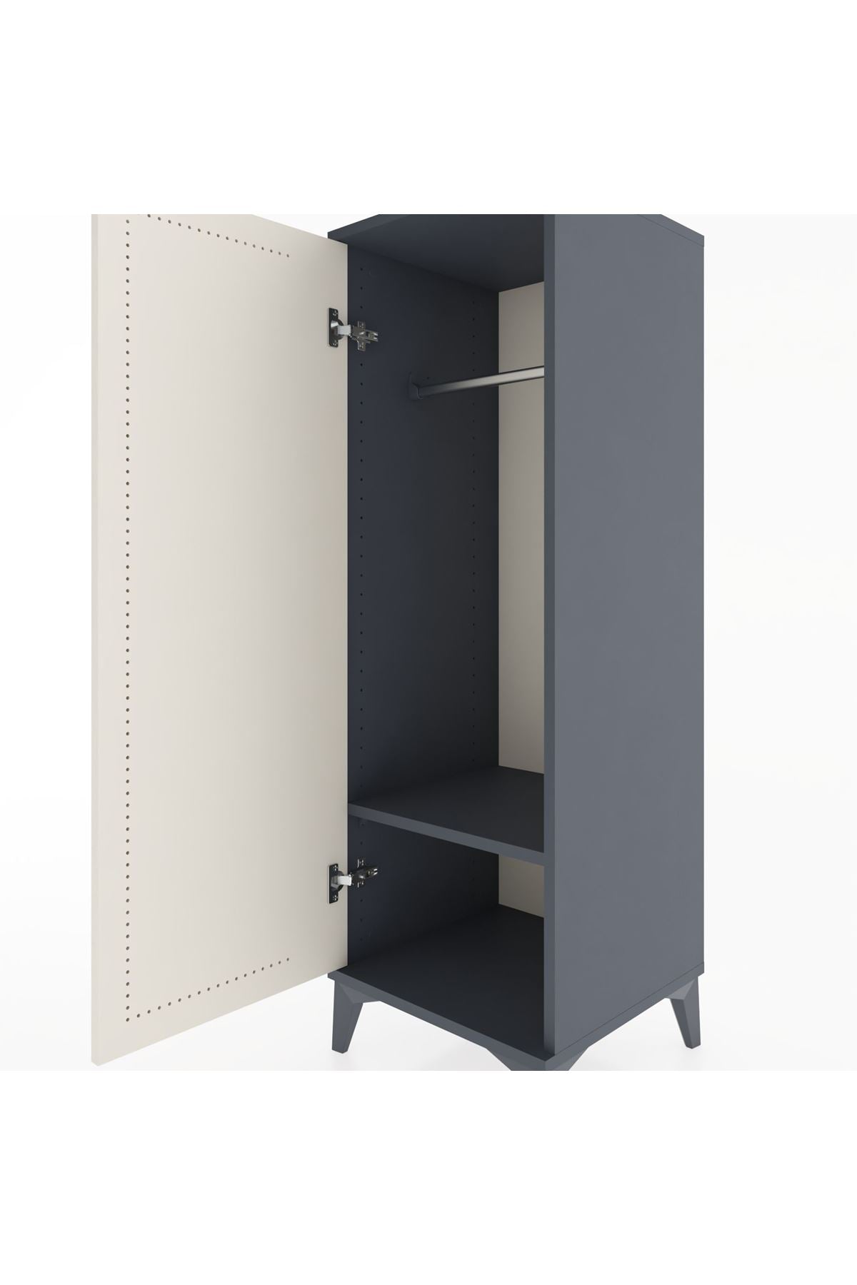 Hyperion Dolap Tek Raflı Tek Kapaklı Tek Askılı 44x44x134 Antrasit-Aytaşı