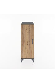 Hyperion Dolap Tek Raflı Tek Kapaklı Tek Askılı 44x44x134 Antrasit-Çam