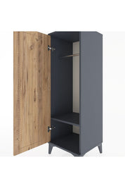 Hyperion Dolap Tek Raflı Tek Kapaklı Tek Askılı 44x44x134 Antrasit-Çam