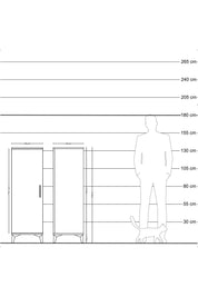 Hyperion Dolap Tek Raflı Tek Kapaklı Tek Askılı 44x44x134 Antrasit-Çam