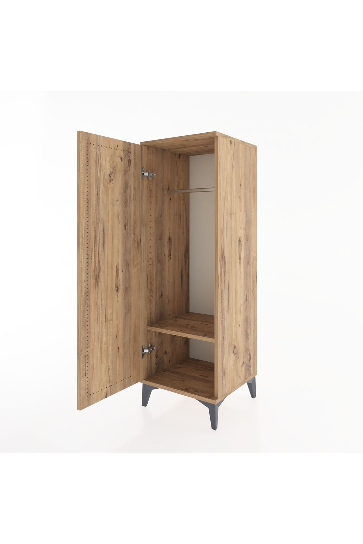 Hyperion Dolap Tek Raflı Tek Kapaklı Tek Askılı 44x44x134 Çam-Çam