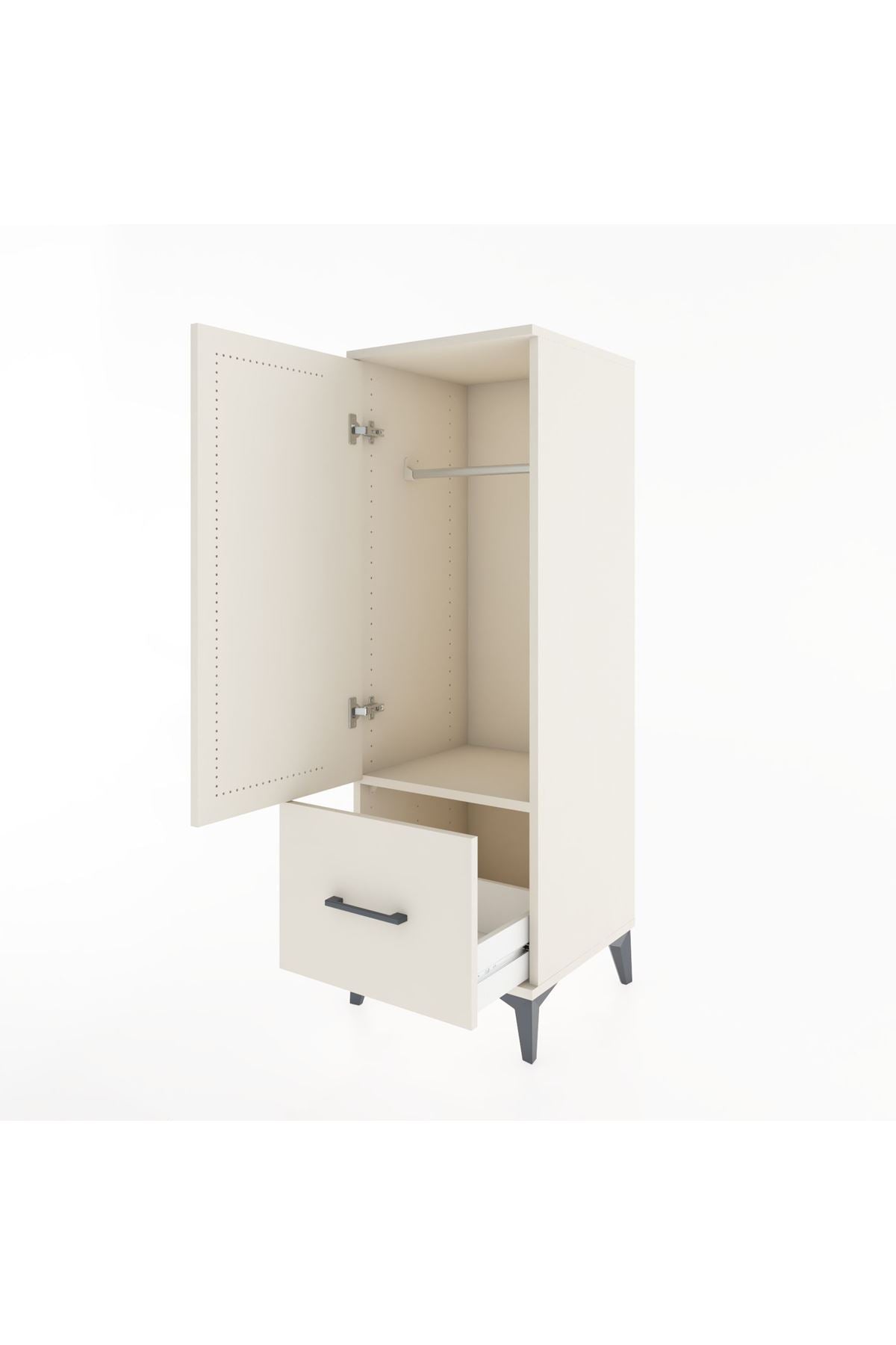 Hyperion Dolap Tek Raflı Tek Çekmeceli Tek Askılı 44x44x134 Aytaşı-Aytaşı