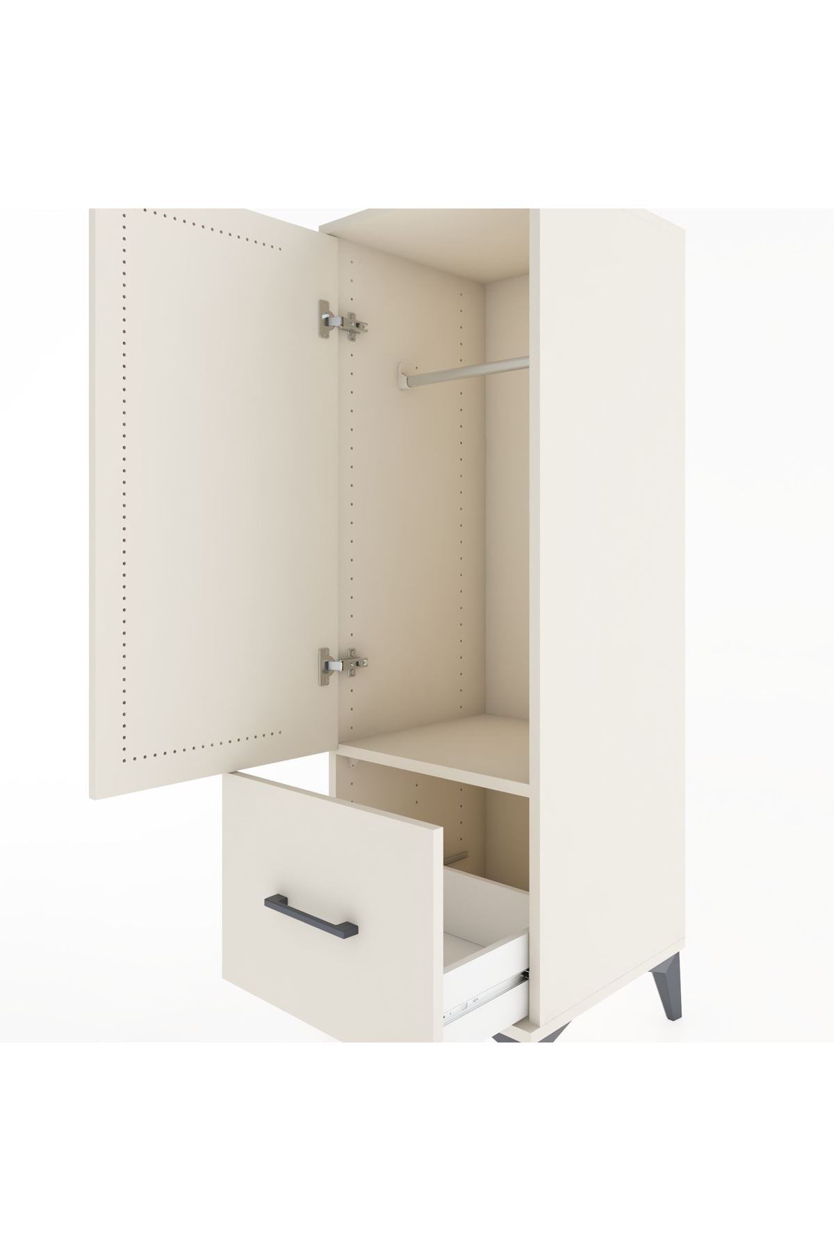 Hyperion Dolap Tek Raflı Tek Çekmeceli Tek Askılı 44x44x134 Aytaşı-Aytaşı
