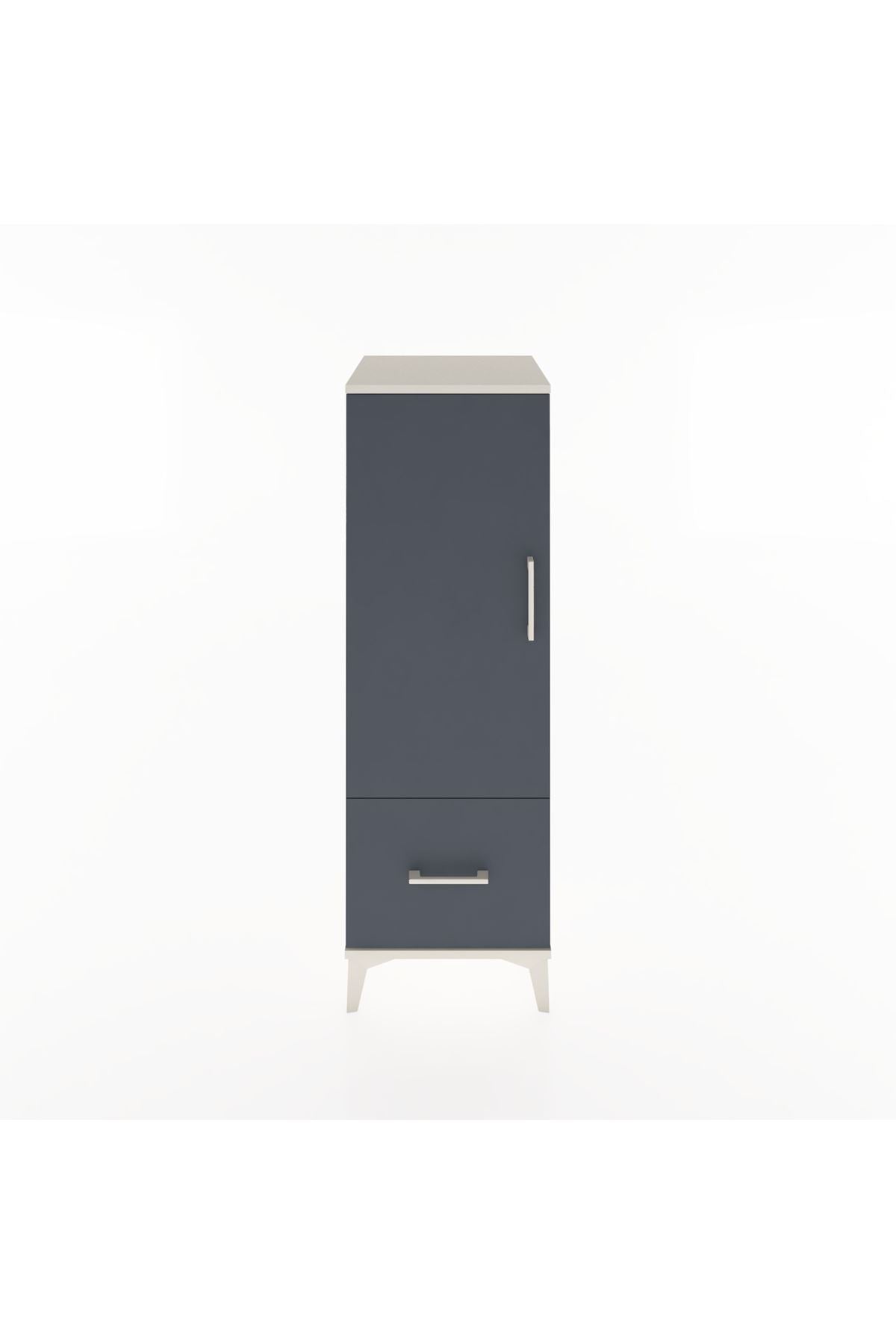 Hyperion Dolap Tek Raflı Tek Çekmeceli Tek Askılı 44x44x134 Aytaşı-Antrasit