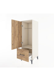 Hyperion Dolap Tek Raflı Tek Çekmeceli Tek Askılı 44x44x134 Aytaşı-Çam
