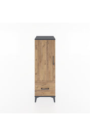 Hyperion Dolap Tek Raflı Tek Çekmeceli Tek Askılı 44x44x134 Antrasit-Çam