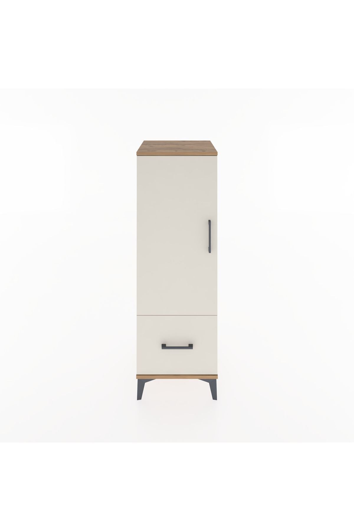 Hyperion Dolap Tek Raflı Tek Çekmeceli Tek Askılı 44x44x134 Çam-Aytaşı