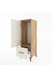 Hyperion Dolap Tek Raflı Tek Çekmeceli Tek Askılı 44x44x134 Çam-Aytaşı