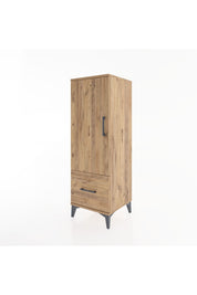 Hyperion Dolap Tek Raflı Tek Çekmeceli Tek Askılı 44x44x134 Çam-Çam