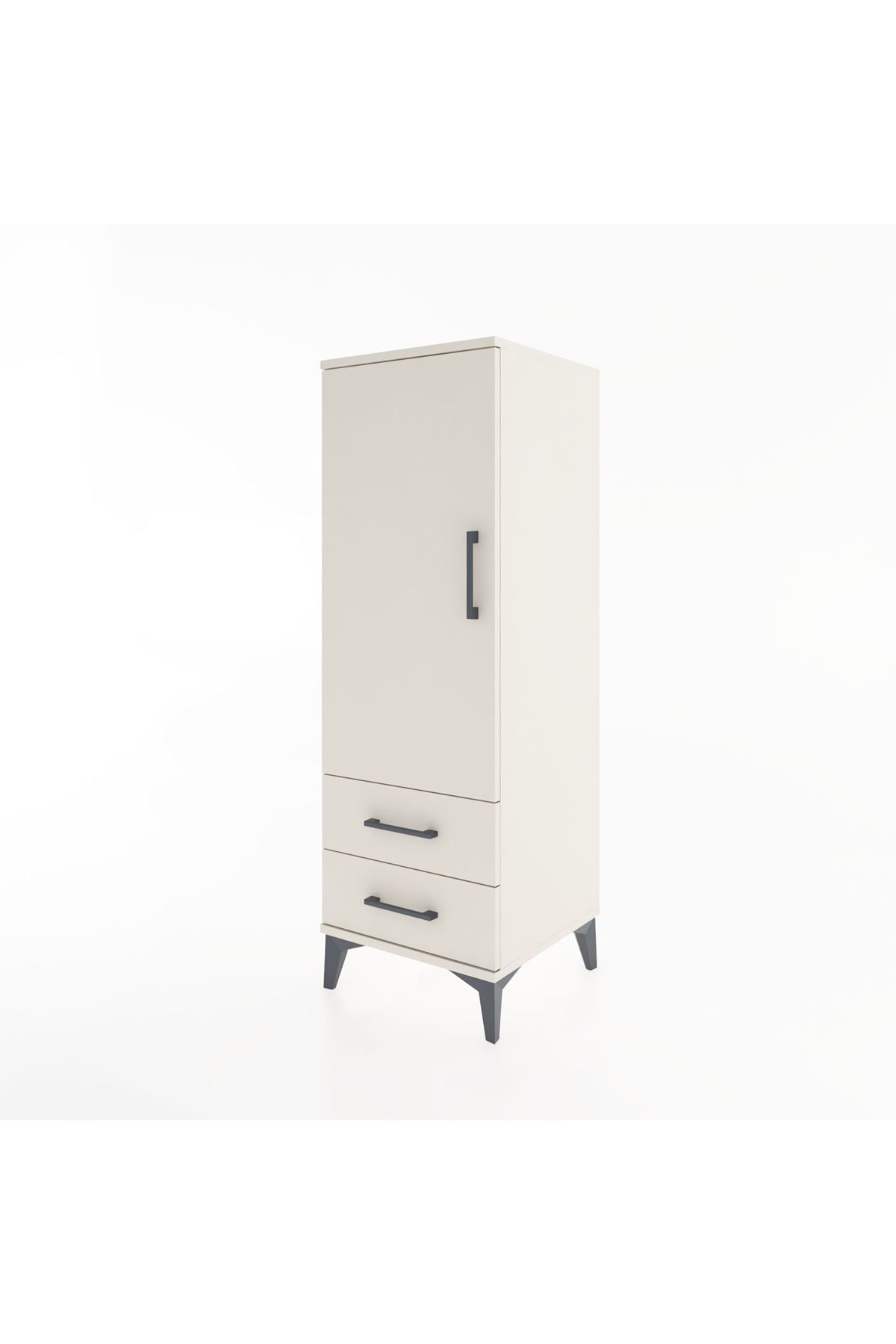 Hyperion Dolap Tek Raflı 2 Çekmeceli Tek Askılı 44x44x134 - S49M071V1B