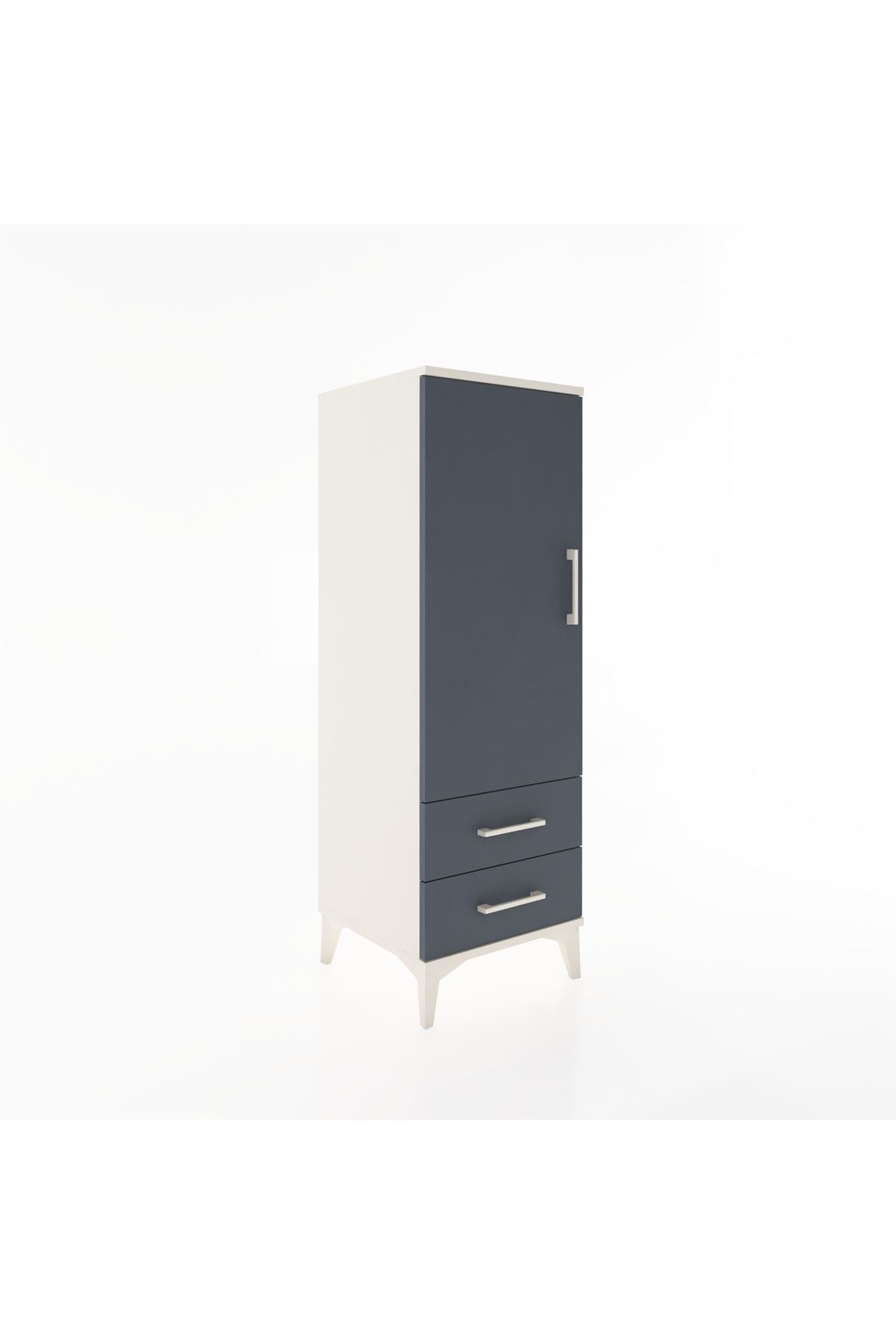 Hyperion Dolap Tek Raflı 2 Çekmeceli Tek Askılı 44x44x134 - S49M071V2B