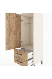 Hyperion Dolap Tek Raflı 2 Çekmeceli Tek Askılı 44x44x134 - S49M071V3B