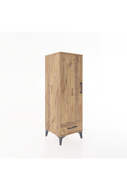 Hyperion Dolap Tek Raflı Tek Çekmeceli Tek Askılı 44x44x134 Çam-Çam