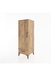 Hyperion Dolap Tek Raflı Tek Çekmeceli Tek Askılı 44x44x134 Çam-Çam