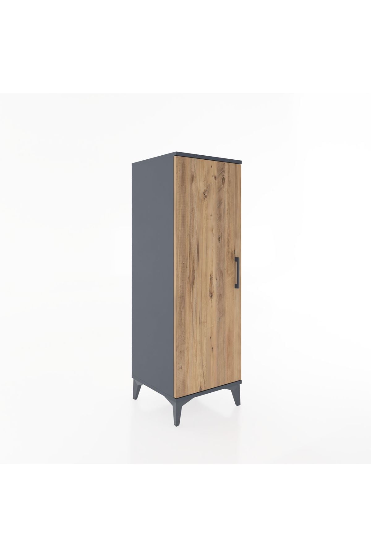 Hyperion Dolap 3 Raflı Tek Kapaklı 44x44x134 Antrasit-Çam
