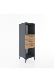 Hyperion Dolap Tek Raflı 3 Çekmeceli 44x44x134 Antrasit-Çam